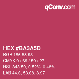 カラーコード: HEX #BA3A5D | qconv.com