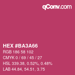 カラーコード: HEX #BA3A66 | qconv.com