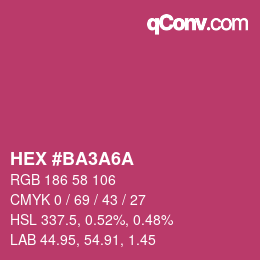 カラーコード: HEX #BA3A6A | qconv.com