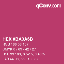 Color code: HEX #BA3A6B | qconv.com