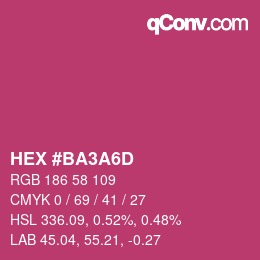 カラーコード: HEX #BA3A6D | qconv.com