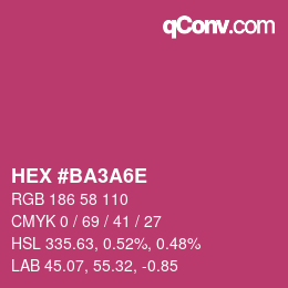 カラーコード: HEX #BA3A6E | qconv.com