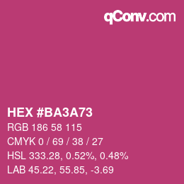 カラーコード: HEX #BA3A73 | qconv.com