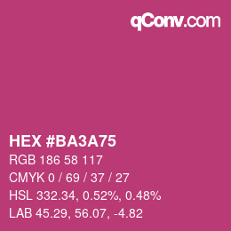 カラーコード: HEX #BA3A75 | qconv.com