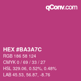 Color code: HEX #BA3A7C | qconv.com