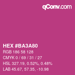 カラーコード: HEX #BA3A80 | qconv.com
