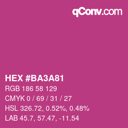 カラーコード: HEX #BA3A81 | qconv.com