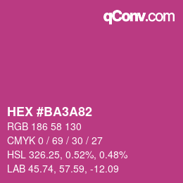 カラーコード: HEX #BA3A82 | qconv.com
