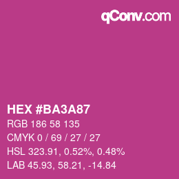 カラーコード: HEX #BA3A87 | qconv.com
