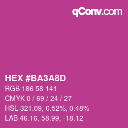 Farbcode: HEX #BA3A8D | qconv.com