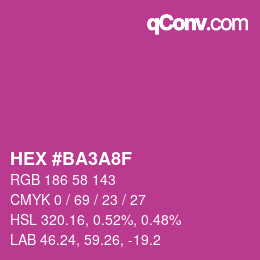 Color code: HEX #BA3A8F | qconv.com