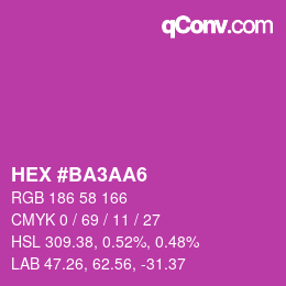 カラーコード: HEX #BA3AA6 | qconv.com