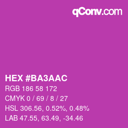 Color code: HEX #BA3AAC | qconv.com