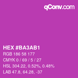 Color code: HEX #BA3AB1 | qconv.com