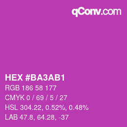 カラーコード: HEX #BA3AB1 | qconv.com