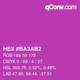 カラーコード: HEX #BA3AB2 | qconv.com