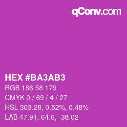 カラーコード: HEX #BA3AB3 | qconv.com