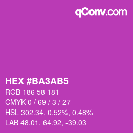 颜色代码: HEX #BA3AB5 | qconv.com
