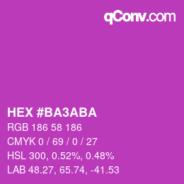 カラーコード: HEX #BA3ABA | qconv.com