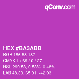 颜色代码: HEX #BA3ABB | qconv.com