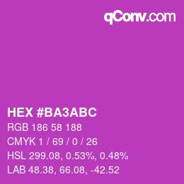 Color code: HEX #BA3ABC | qconv.com