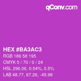 カラーコード: HEX #BA3AC3 | qconv.com
