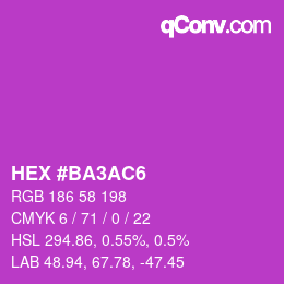 カラーコード: HEX #BA3AC6 | qconv.com