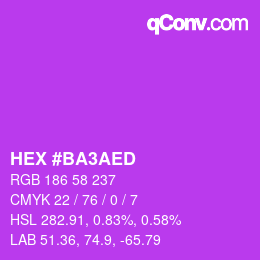 カラーコード: HEX #BA3AED | qconv.com