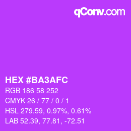 カラーコード: HEX #BA3AFC | qconv.com