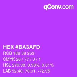颜色代码: HEX #BA3AFD | qconv.com