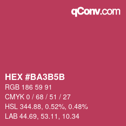 颜色代码: HEX #BA3B5B | qconv.com