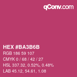 颜色代码: HEX #BA3B6B | qconv.com