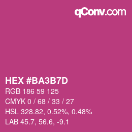颜色代码: HEX #BA3B7D | qconv.com