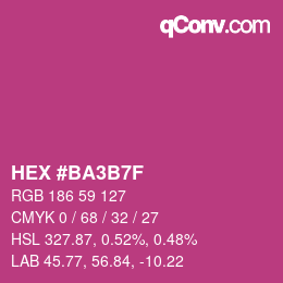 颜色代码: HEX #BA3B7F | qconv.com