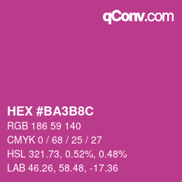 カラーコード: HEX #BA3B8C | qconv.com