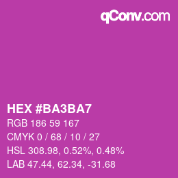 颜色代码: HEX #BA3BA7 | qconv.com