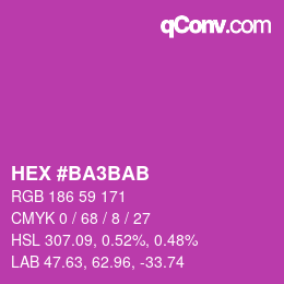 カラーコード: HEX #BA3BAB | qconv.com