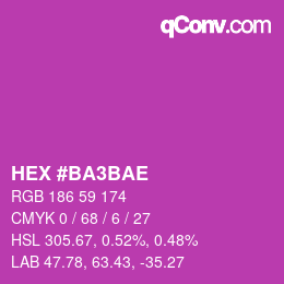 颜色代码: HEX #BA3BAE | qconv.com