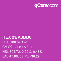 カラーコード: HEX #BA3BB0 | qconv.com