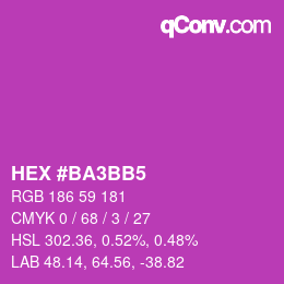 カラーコード: HEX #BA3BB5 | qconv.com