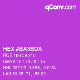 颜色代码: HEX #BA3BDA | qconv.com