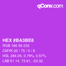 颜色代码: HEX #BA3BE8 | qconv.com