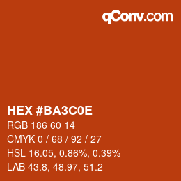 Farbcode: HEX #BA3C0E | qconv.com