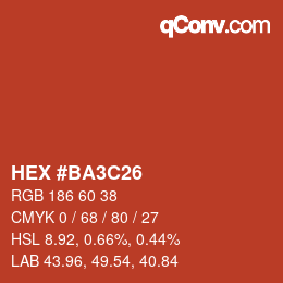 Color code: HEX #BA3C26 | qconv.com