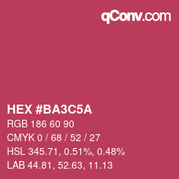 カラーコード: HEX #BA3C5A | qconv.com