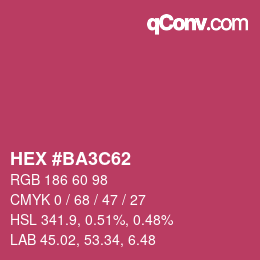 Color code: HEX #BA3C62 | qconv.com