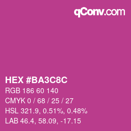 颜色代码: HEX #BA3C8C | qconv.com