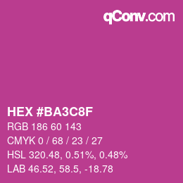 カラーコード: HEX #BA3C8F | qconv.com