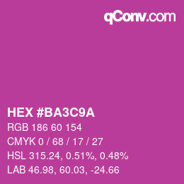 Color code: HEX #BA3C9A | qconv.com
