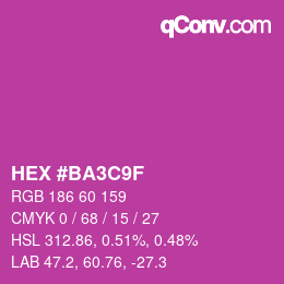 Color code: HEX #BA3C9F | qconv.com